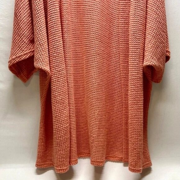Fashion Brand Women's XL Open Front Cardigan Knit Kimono Wrap Salmon Pink NWT - Picture 3 of 12